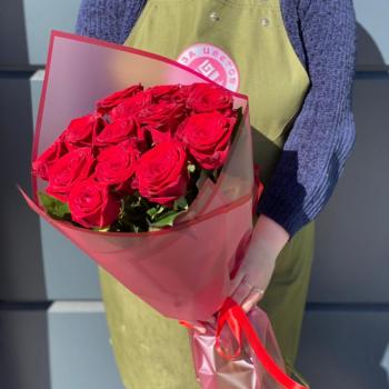 Красные розы 60 см 15 шт. (Россия) артикул   317772