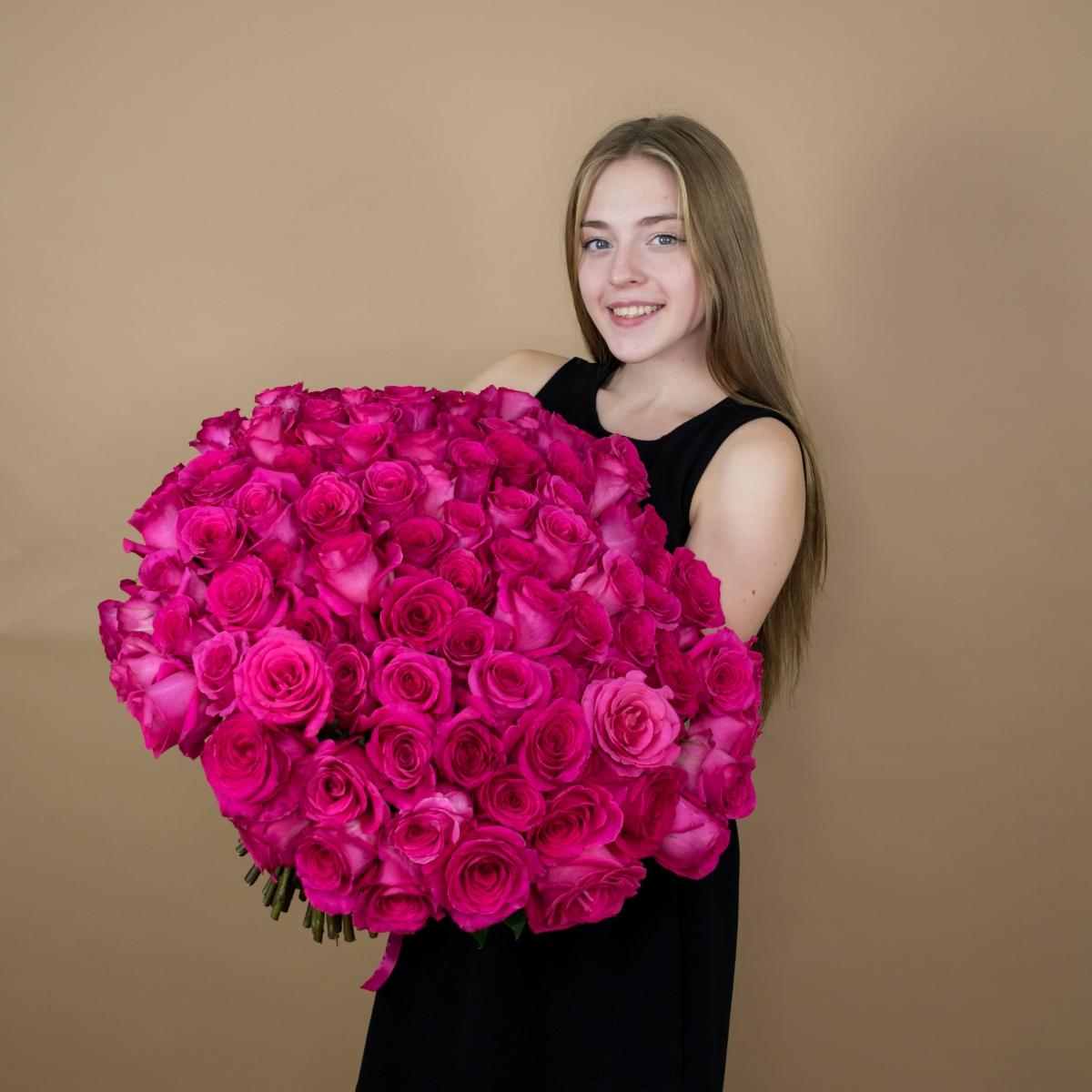 Букет из розовых роз 75 шт. (40 см) код товара - 84084