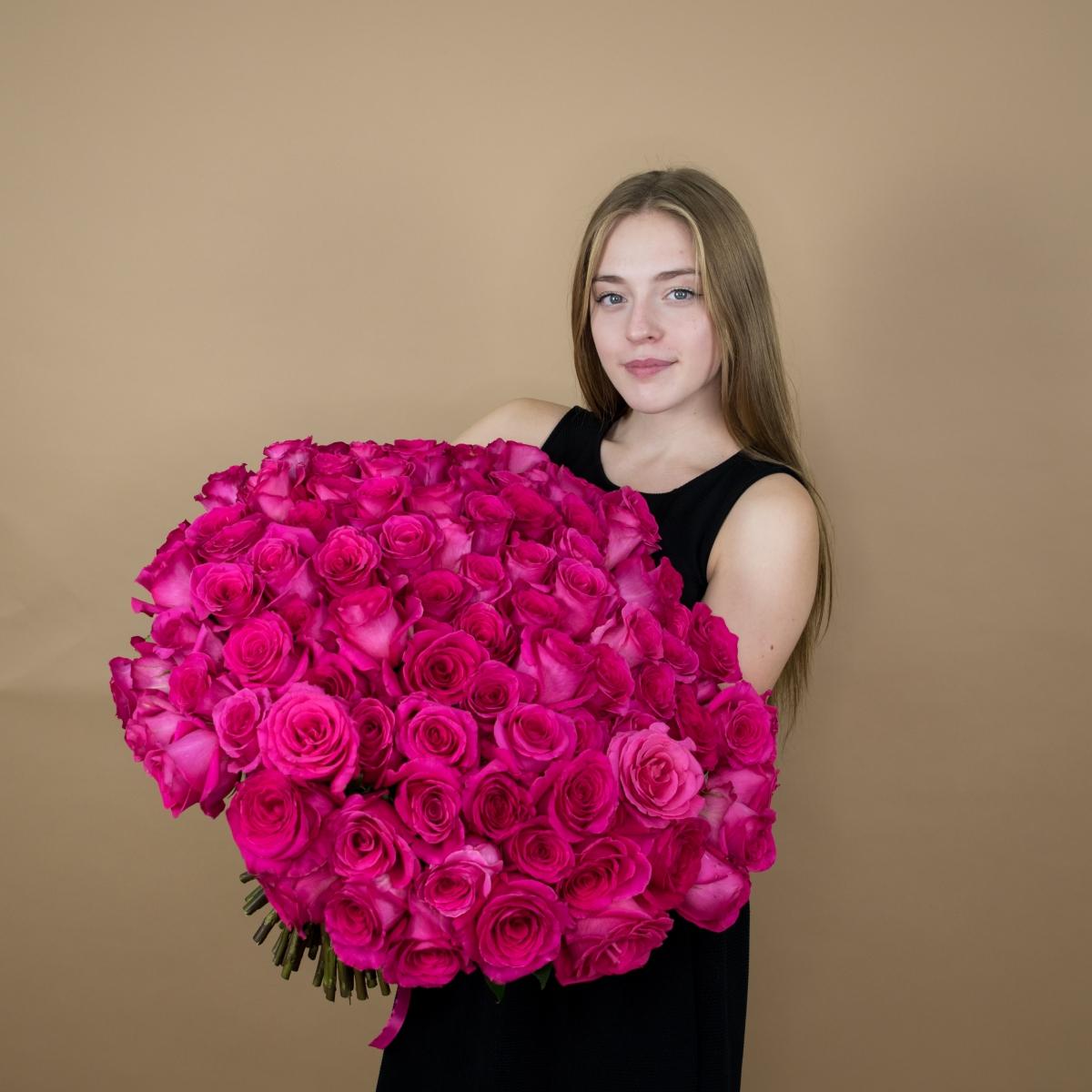 Букет из розовых роз 75 шт. (40 см) код товара - 84084