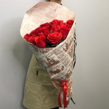 Красные розы 15 шт 60см (Эквадор) артикул букета   114504